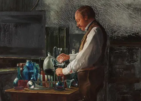 A painting of John William Strutt, 3rd Baron Rayleigh