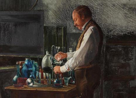 A painting of John William Strutt, 3rd Baron Rayleigh