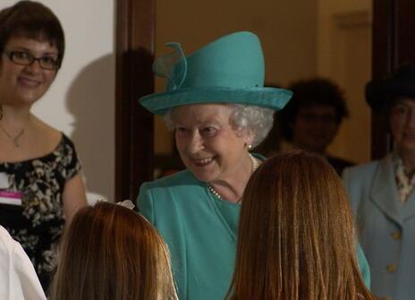 Her Majesty The Queen meets some of our young scientists here at the Ri during a visit in 2008
